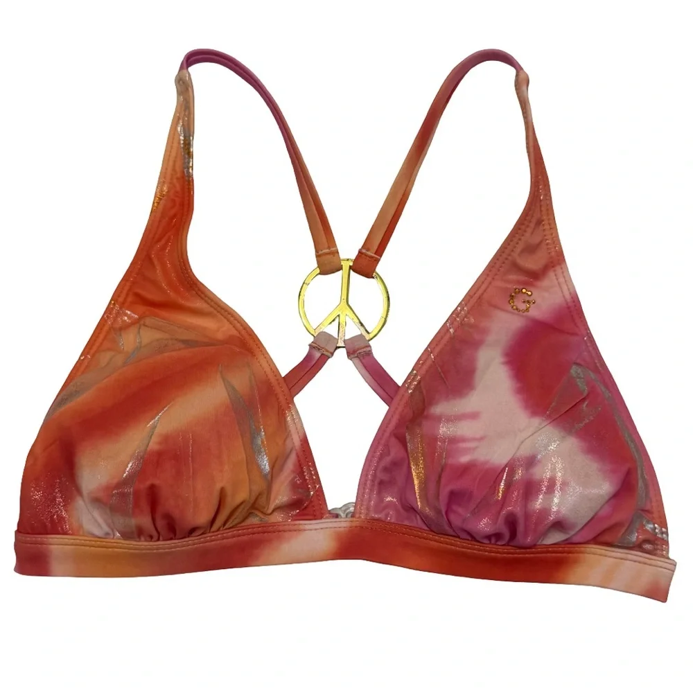 Guess Vibrant Bikini Top with Gold Accent - Picture 1 of 5